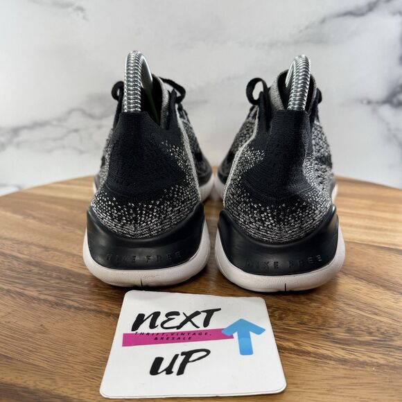 Men's Size 7 fits Womens 8.5-Nike Free RN Flyknit 2018 Running Shoes ‘Oreo’ - Picture 4 of 9